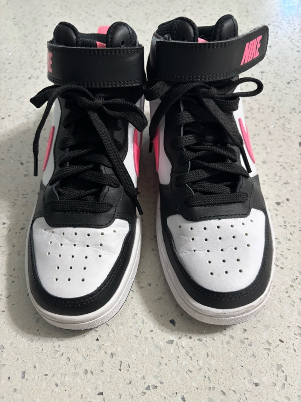 Nike Black, White & Hot Pink High-Top Sneakers - Picture 4 of 7